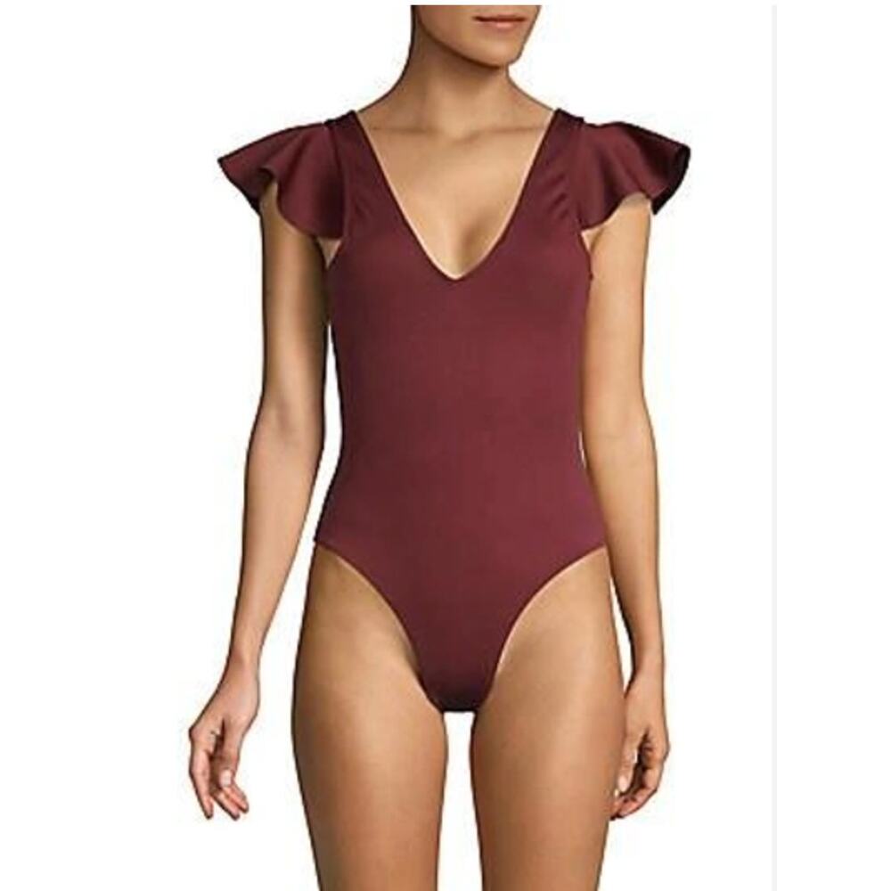 Derek Lam Maroon One Piece Swimsuit